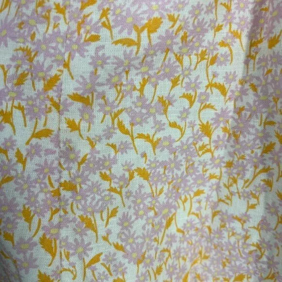 NWT Zara Linen Blend Purple Orange‎ Cream Cut Out Lined Mini Dress Sz L - Picture 4 of 14